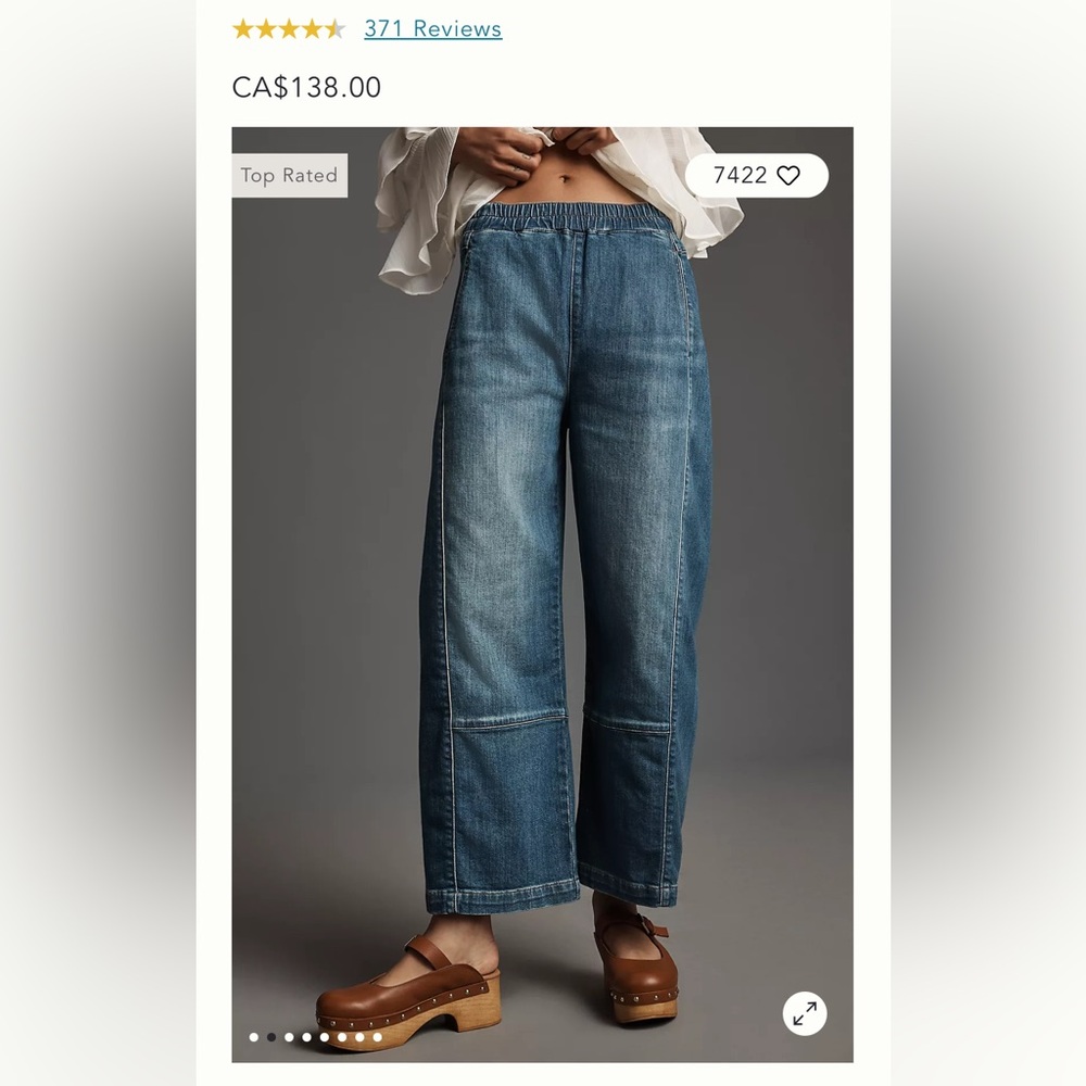Pilcro Elastic Waist Denim Pants